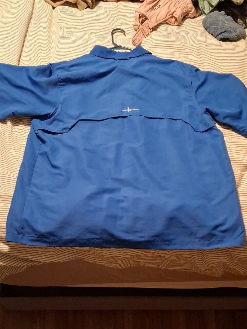 Habit Blue Short Sleeve Fishing Shirt with Logo - Picture 4 of 4